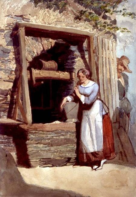 Study of a Lady by a Well, with her Admirer Looking On od Carl Haag