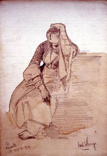 Study of a seated lady, Nazareth od Carl Haag
