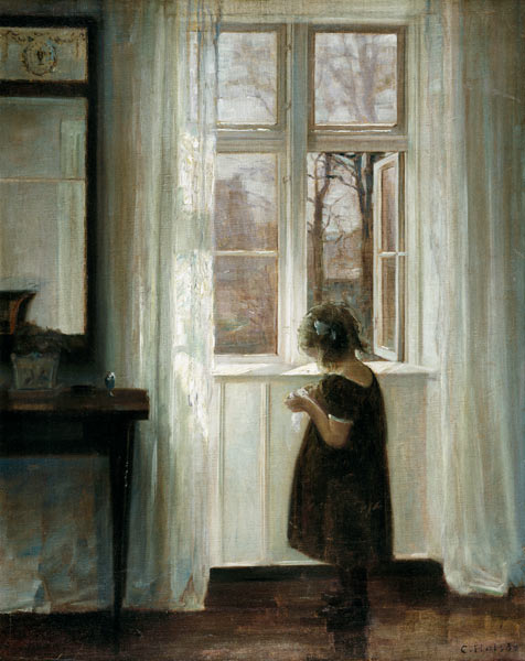 Little girl at a window od Carl Holsoe
