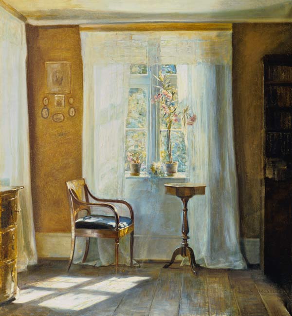 Window seat in the house of the artist in Lyngby. od Carl Holsoe
