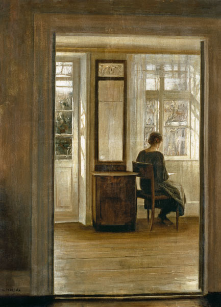 Reading at the window od Carl Holsoe