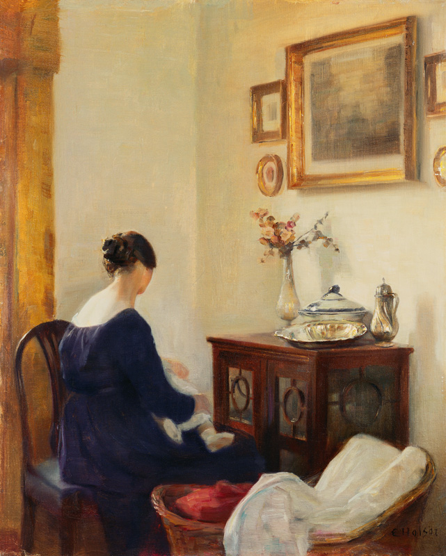 Mother and child in an interior od Carl Holsoe
