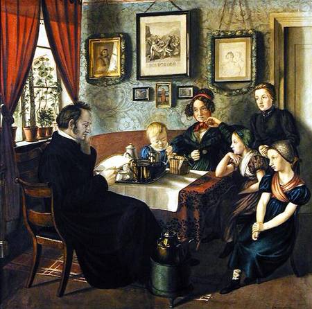 Pastor Johann Wilhelm Rautenberg and his Family od Carl Julius Milde