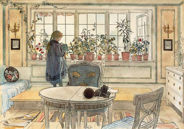 Flowers on the Windowsill, from 'A Home' series od Carl Larsson