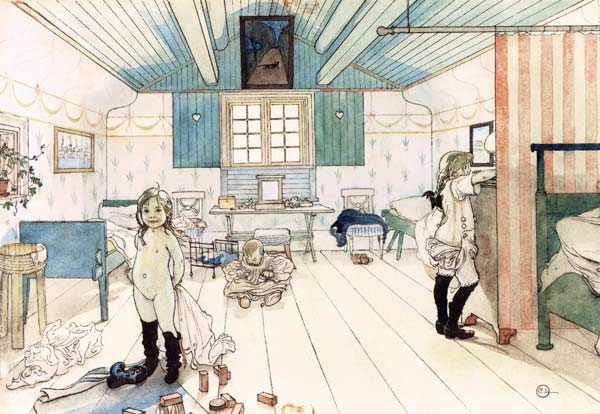 Mamma's and the Small Girl's Room, from 'A Home' series od Carl Larsson