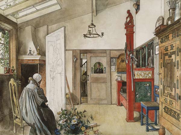 The Studio, from 'A Home' series od Carl Larsson