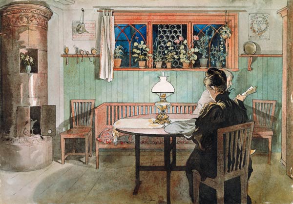 When the Children have Gone to Bed, from 'A Home' series od Carl Larsson