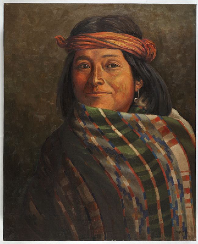 Kov-vai, San Filipi Pueblo (oil on canvas) od Carl Moon
