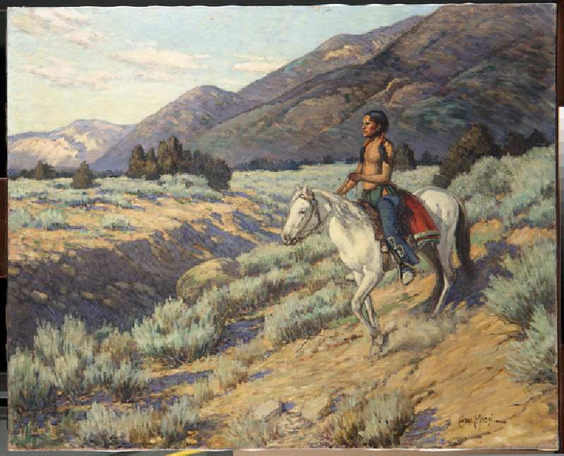 Scout, Taos Valley, New Mexico (oil on canvas) od Carl Moon