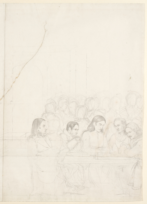 Zweiter Entwurf für das Gruppenbildnis der deutschen Künstler im Café Greco in Rom, rechte Hälfte od Carl Philipp Fohr