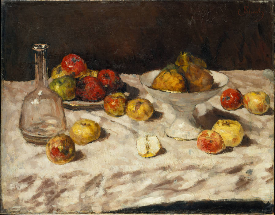 Still Life with Apples, Pears and a Carafe od Carl Schuch