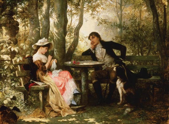 A chat in the park. od Carl Schweninger