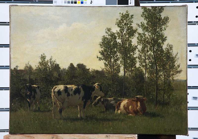 Viehweide (Landschaft mit Kühen) od Carl Seibels