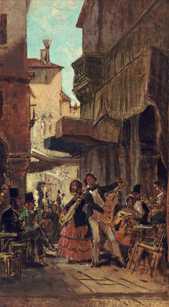 Spitzweg / Italian Street Singers / 1855 od Carl Spitzweg