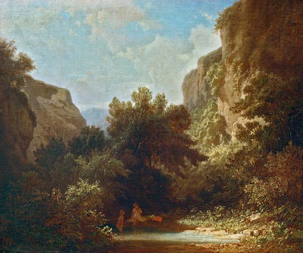 Carl Spitzweg / Rocky Landscape / c.1854 od Carl Spitzweg
