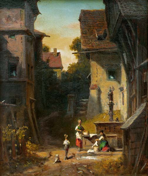 Spitzweg / At the City Well / c. 1865 od Carl Spitzweg