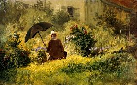 The painter in the garden