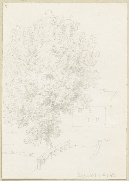 Tree next to a bridge od Carl Theodor Reiffenstein