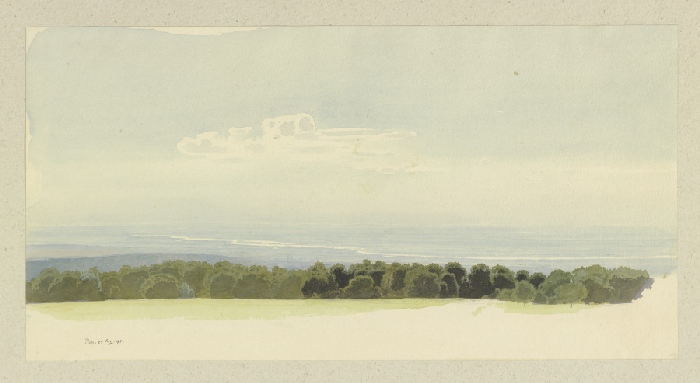 Blick beim Jagdschloss Platte über den Rheingau od Carl Theodor Reiffenstein