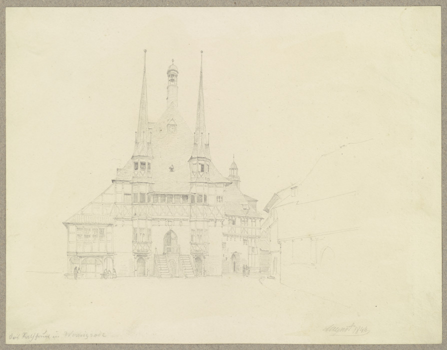 Das Rathaus in Wernigerode od Carl Theodor Reiffenstein