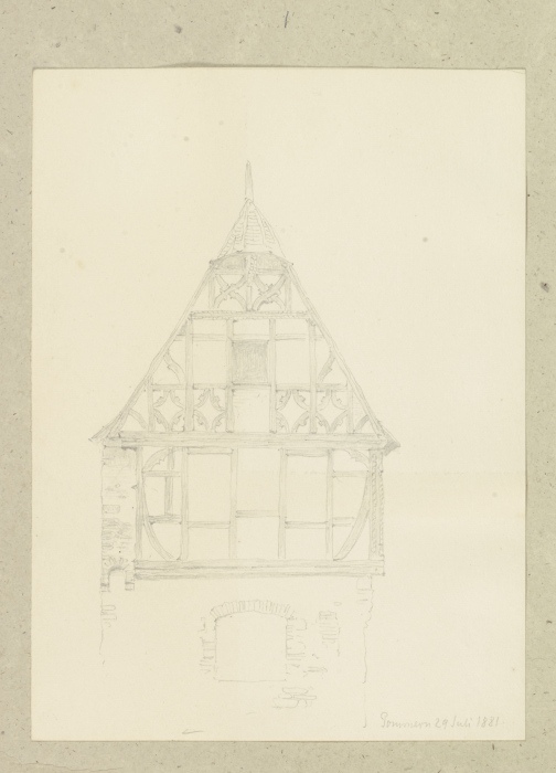 Fassade eines Fachwerkhauses in Pommern an der Mosel od Carl Theodor Reiffenstein