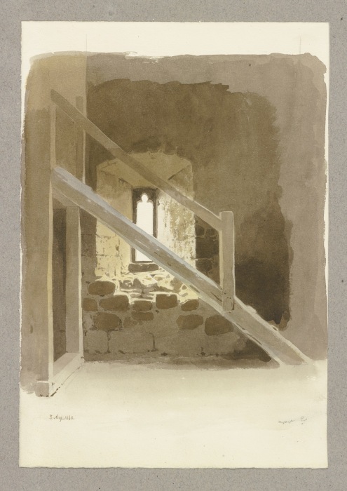 Holztreppe in einem Raum od Carl Theodor Reiffenstein