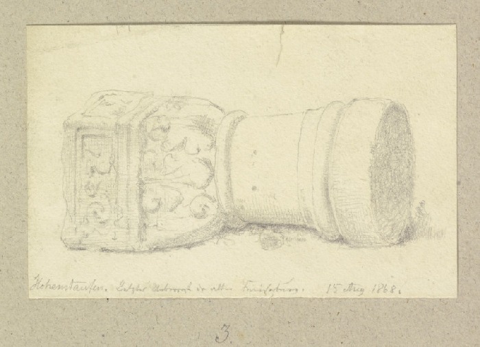 Kapitell und Säulentrommel der Burg Hohenstaufen od Carl Theodor Reiffenstein