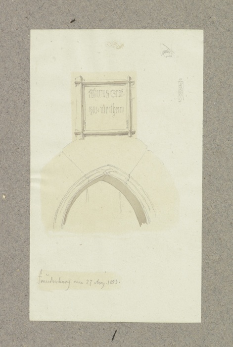 Spitzbogen und Inschrift in Freudenberg am Main od Carl Theodor Reiffenstein