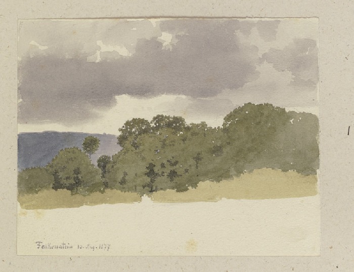 Wäldchen bei Falkenstein unter grauen Wolken od Carl Theodor Reiffenstein
