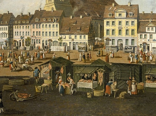 The New Market in Berlin with the Marienkirche c.1770 od Carl Traugott Fechhelm