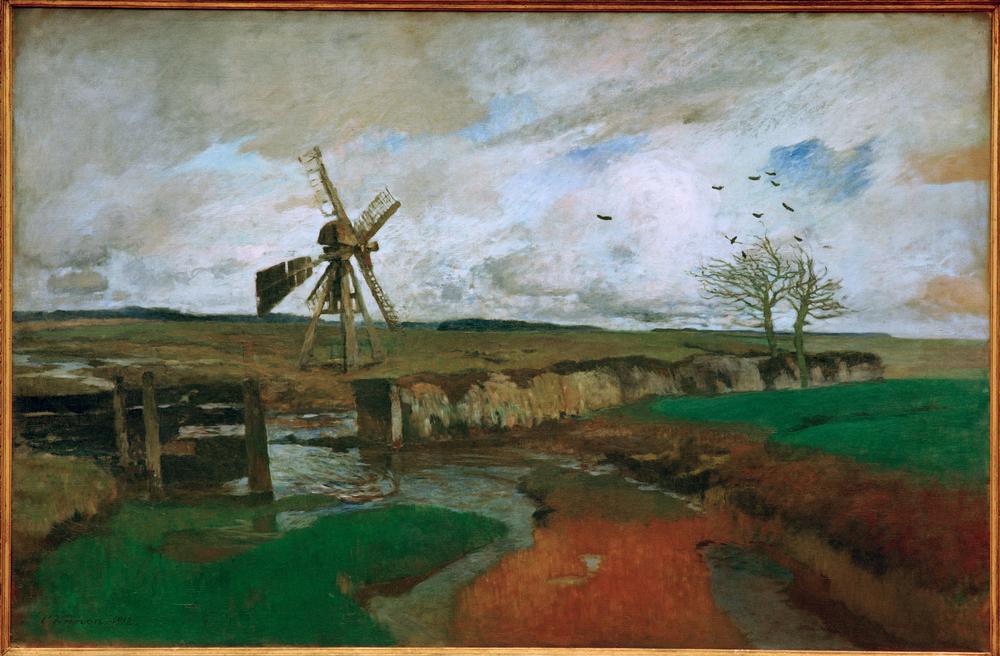 Landschaft mit Windmühle od Carl Vinnen