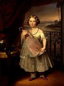 Portrait of a Saxon princess with her doll od Carl Vogel von Vogelstein