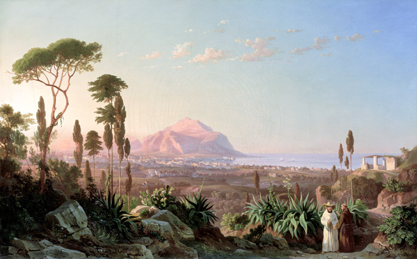 Palermo with Mount Pellegrino, c.1850 (oil on canvas) od Carl Wilhelm Götzloff