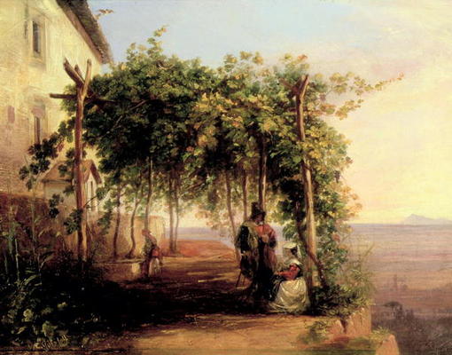 Above the Gulf of Naples, c.1833 (oil on canvas) od Carl Wilhelm Götzloff