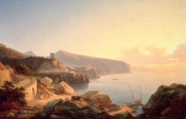 The Gulf of Sorrento, near Vico, c.1855 (oil on canvas) od Carl Wilhelm Götzloff