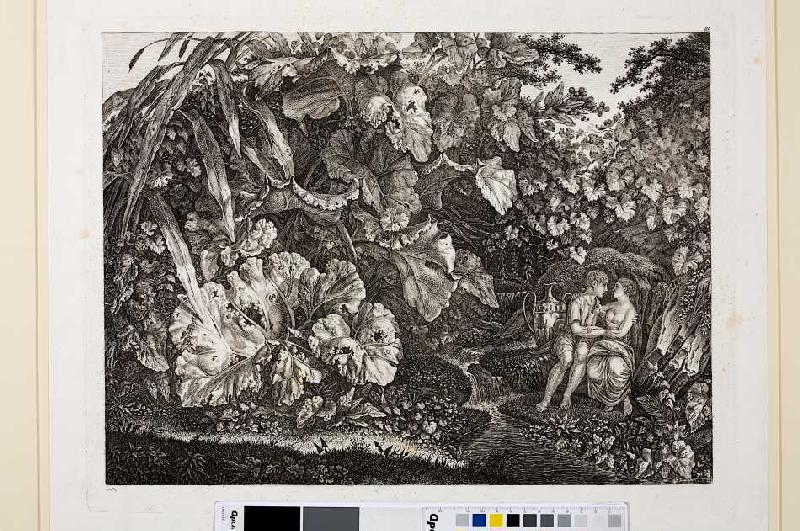 Liebespaar in einer Grotte, umgeben von Pflanzen und Kräutern od Carl Wilhelm Kolbe