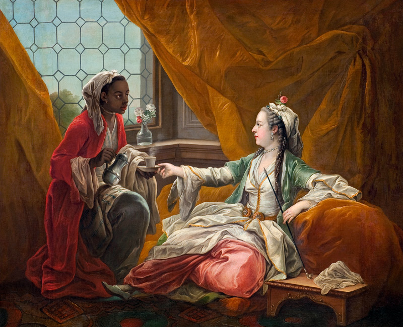 Sultana being offered coffee by a servant od Carle van Loo