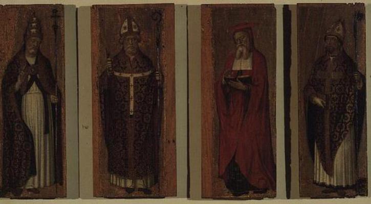 St. Gregory, St. Ambrose, St. Augustine, St. Jerome (polyptych) od Carlo Braccesco