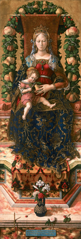 The Madonna of the Little Candle (Madonna della Candeletta) central panel of the triptych depicting  od Carlo Crivelli