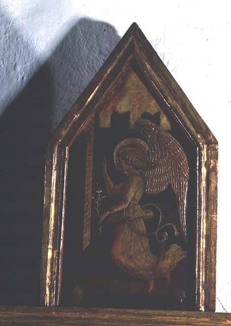 Archangel Gabriel, detail from the San Silvestro polyptych od Carlo Crivelli