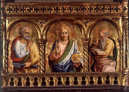 Christ with St. Peter and St. Paul, detail from the Sant'Emidio polyptych od Carlo Crivelli