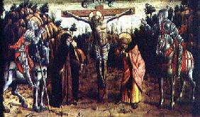 The Crucifixion, central left hand predella panel from the San Silvestro polyptych
