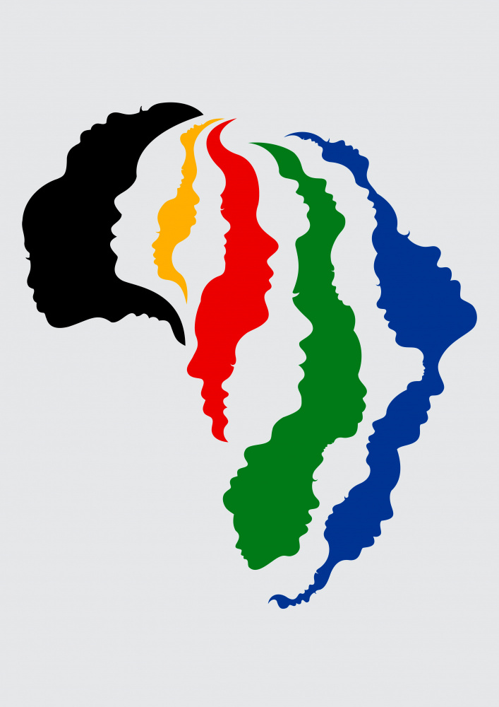 Africa continent colour face profiles od Carlo Kaminski