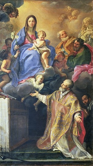 The Virgin Mary appearing to St. Philip Neri od Carlo Maratta or Maratti