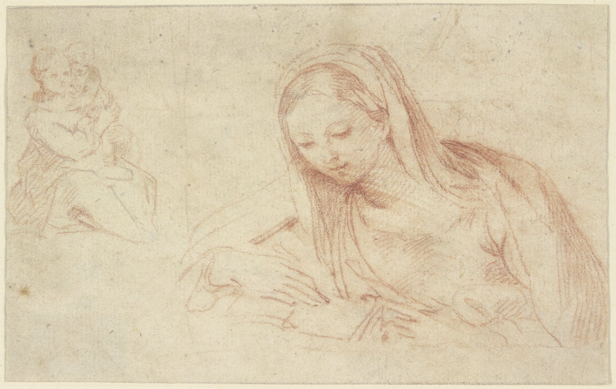 Lesende Maria (?), im Hintergrund Madonna mit Kind od Carlo Maratti
