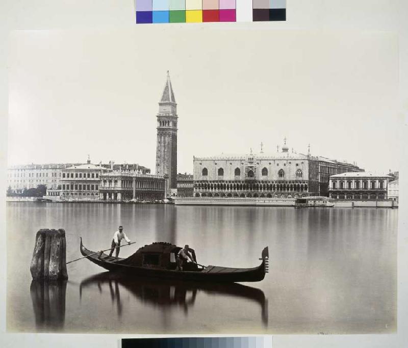 Venedig: Blick auf Markusbibliothek, Campanile und Dogenpalast od Carlo Naya