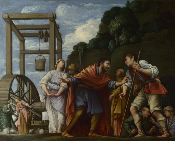Moses defending the Daughters of Jethro od Carlo Saraceni