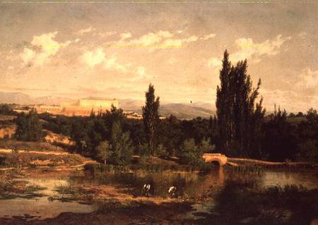 Countryside with a River, Manzanares od Carlos Haes