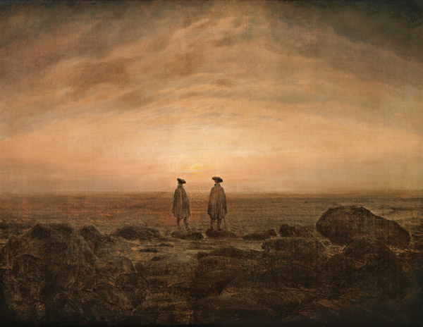 Two men by the sea at moonrise od Caspar David Friedrich