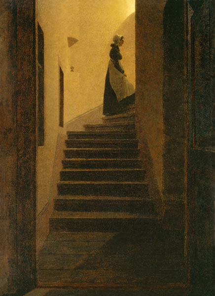 Caroline on the stairs od Caspar David Friedrich